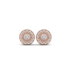 1.11 ctw VS/SI Diamond Art Deco Stud Earrings 14K Rose Gold