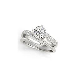 1.37 ctw Certified VS/SI Diamond Bypass 2pc Wedding Set 14K White Gold