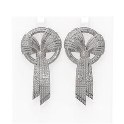 11.45 ctw Diamond Earrings 18K White Gold