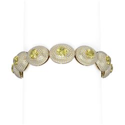 22 ctw Fancy Yellow Diamond Bracelet 18K Yellow Gold