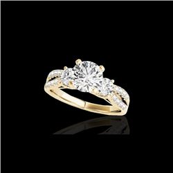 1.5 ctw Certified Diamond 3 Stone Ring 10K Yellow Gold