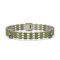 26.64 ctw Tourmaline & Diamond Bracelet 14K White Gold