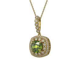 7.08 ctw Tourmaline & Diamond Victorian Necklace 14K Yellow Gold