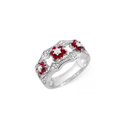 0.85 ctw Ruby & Diamond Ring 14K White Gold