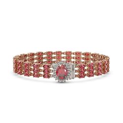 26.4 ctw Tourmaline & Diamond Bracelet 14K Rose Gold