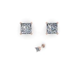 1.05 ctw Princess Cut VS/SI Diamond Designer Earrings 18K White Gold