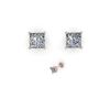 Image 1 : 1.05 ctw Princess Cut VS/SI Diamond Designer Earrings 18K White Gold