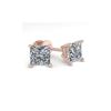 Image 2 : 1.05 ctw Princess Cut VS/SI Diamond Designer Earrings 18K White Gold