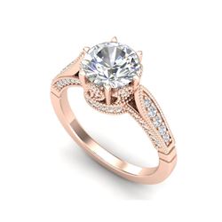 2.2 ctw VS/SI Diamond Art Deco Ring 18K Rose Gold