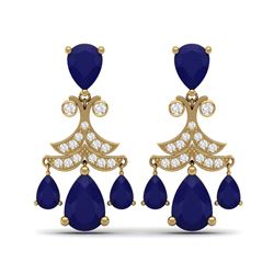 11.97 ctw Sapphire & VS Diamond Earrings 18K Yellow Gold