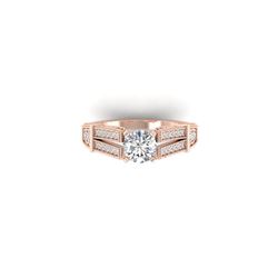 1.5 ctw Certified VS/SI Diamond Solitaire Art Deco Ring 18K Rose Gold