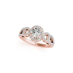 1.38 ctw Certified VS/SI Diamond Halo Ring 18K Rose Gold