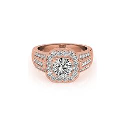 1.5 ctw Certified VS/SI Diamond Halo Ring 18K Rose Gold