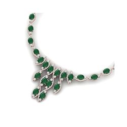 65.93 ctw Emerald & VS Diamond Necklace 18K Rose Gold