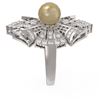 Image 2 : 2 ctw Diamond and Pearl Ring 18K White Gold