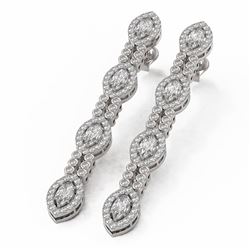 4.25 ctw Marquise Cut Diamond Designer Earrings 18K White Gold