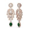 Image 2 : 14.52 ctw Emerald & Diamond Earrings 18K Rose Gold