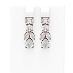 5.68 ctw Diamond Earrings 18K Rose Gold