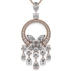 6.61 ctw Pear and Marquise Cut Diamond Necklace 18K Rose Gold