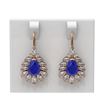 Image 1 : 12.1 ctw Sapphire & Diamond Earrings 18K Rose Gold