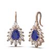 Image 2 : 12.1 ctw Sapphire & Diamond Earrings 18K Rose Gold