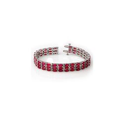 30.26 ctw Ruby & Diamond Bracelet 14K White Gold