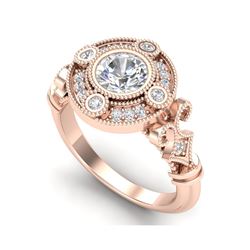 1.12 ctw VS/SI Diamond Solitaire Art Deco Ring 18K Rose Gold