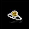 Image 1 : 2.03 ctw Certified SI/I Fancy Intense Yellow Diamond Ring 10K White Gold