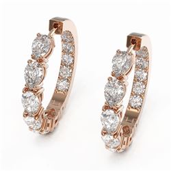 9 ctw Pear Diamond Designer Earrings 18K Rose Gold
