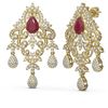 Image 2 : 15.15 ctw Ruby & Diamond Earrings 18K Yellow Gold