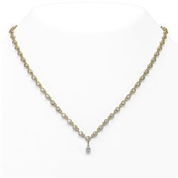 11.5 ctw Pear Cut Diamond Designer Necklace 18K Yellow Gold