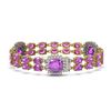Image 2 : 37.81 ctw Amethyst & Diamond Bracelet 14K Yellow Gold