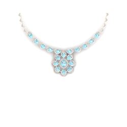 29.34 ctw Sky Topaz & VS Diamond Necklace 18K Rose Gold