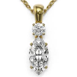 0.9 ctw Marquise Cut Diamond Designer Necklace 18K Yellow Gold