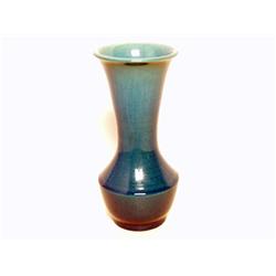 Antique Chinese Peacock Blue Glazed Vase