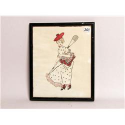 Early Womens Curling Drawing