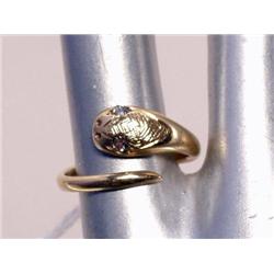 18 Kt Gold Diamond Set Snake Ring