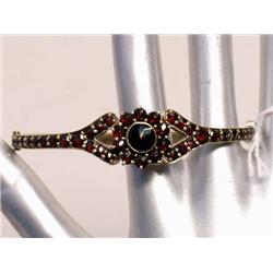 Bohemian Garnet Bangle Bracelet