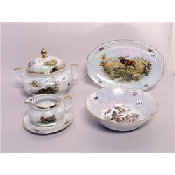 German Lustred Bavarian Wildlife Porcelain