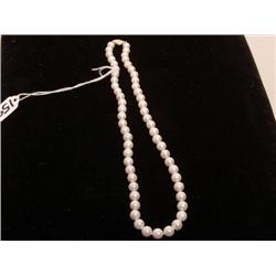 White Pearl Necklace with 14K Gold Clasp