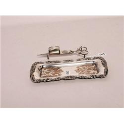Antique Sheffield Candle Snuffer with Tray
