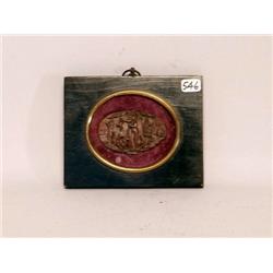 18th C. Carved Wood Lid for a Snuff Box