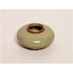 Chinese Antique Celadon Compressed Vase