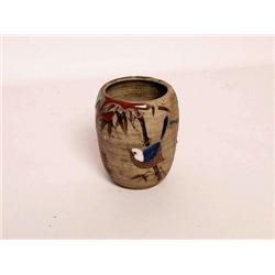 Japanese Banko Ware Glazed Ceramic Vase