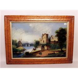 English 19th C. Painting on Glass