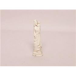 Carved Antler Figure of a Mother and Child