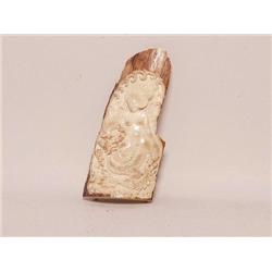 Fossil Ivory Carving of a Girl and a Dragon