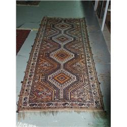 Tribal Rug with Knotted Border