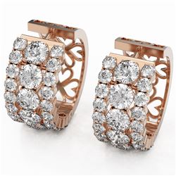 13.82 ctw Diamond Designer Earrings 18K Rose Gold