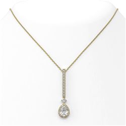 1.6 ctw Pear Cut Diamond Designer Necklace 18K Yellow Gold